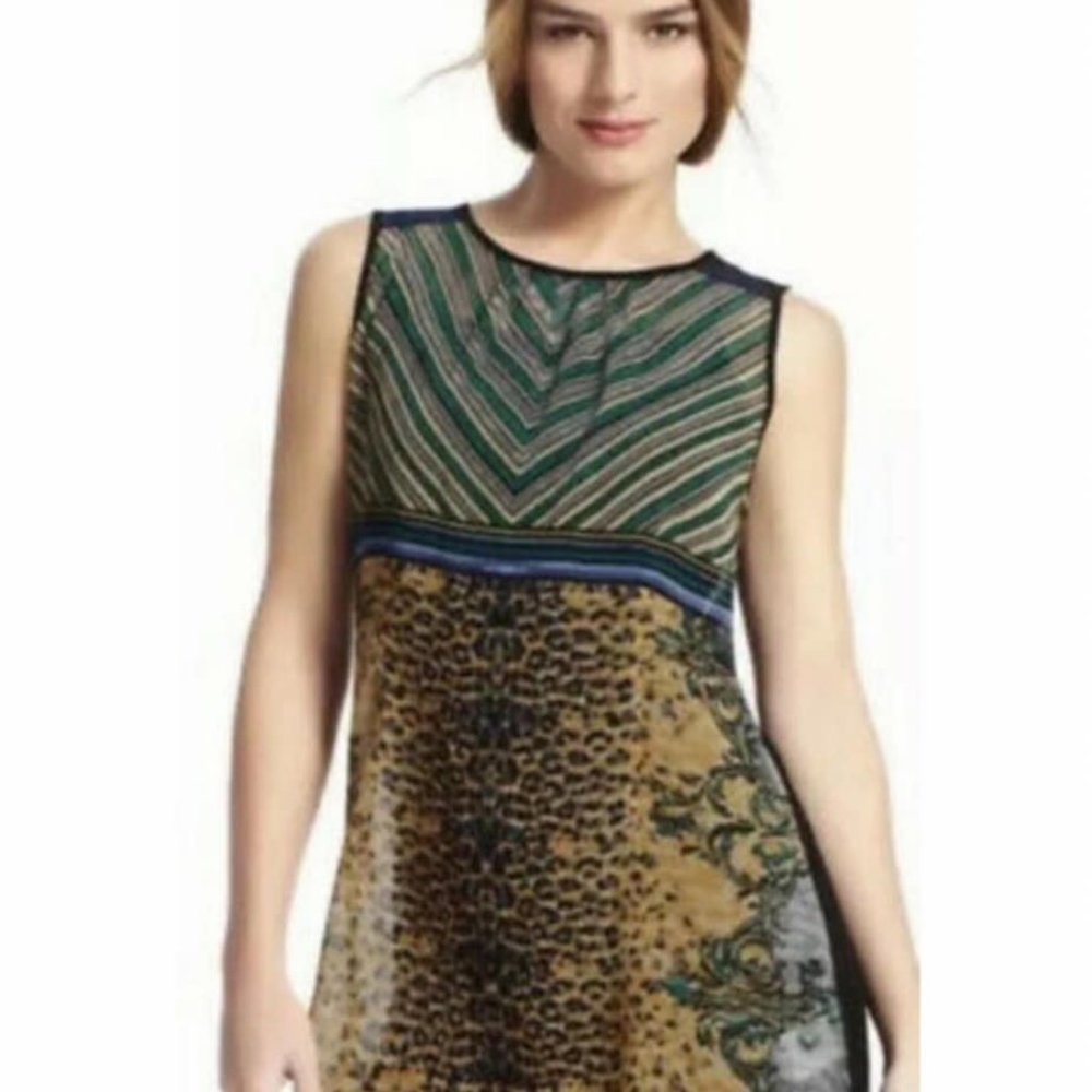CABI Buchanan Sheer Sleeveless Tunic #565 SMALL $12